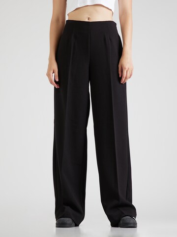 Wide leg Pantaloni cu dungă 'Barbine' de la MSCH COPENHAGEN pe negru: față