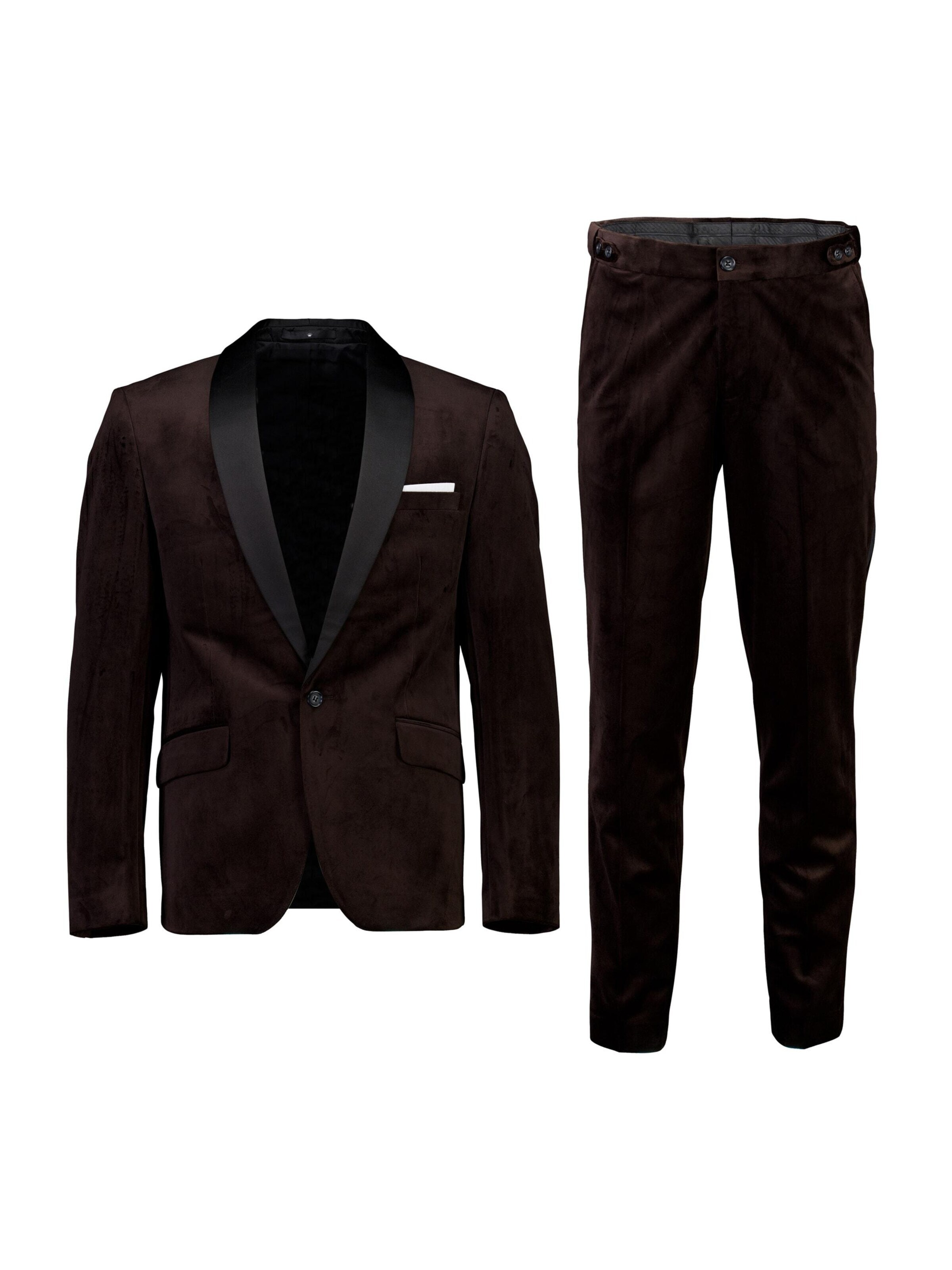 Junk de Luxe Slim fit Suit in Brown: front