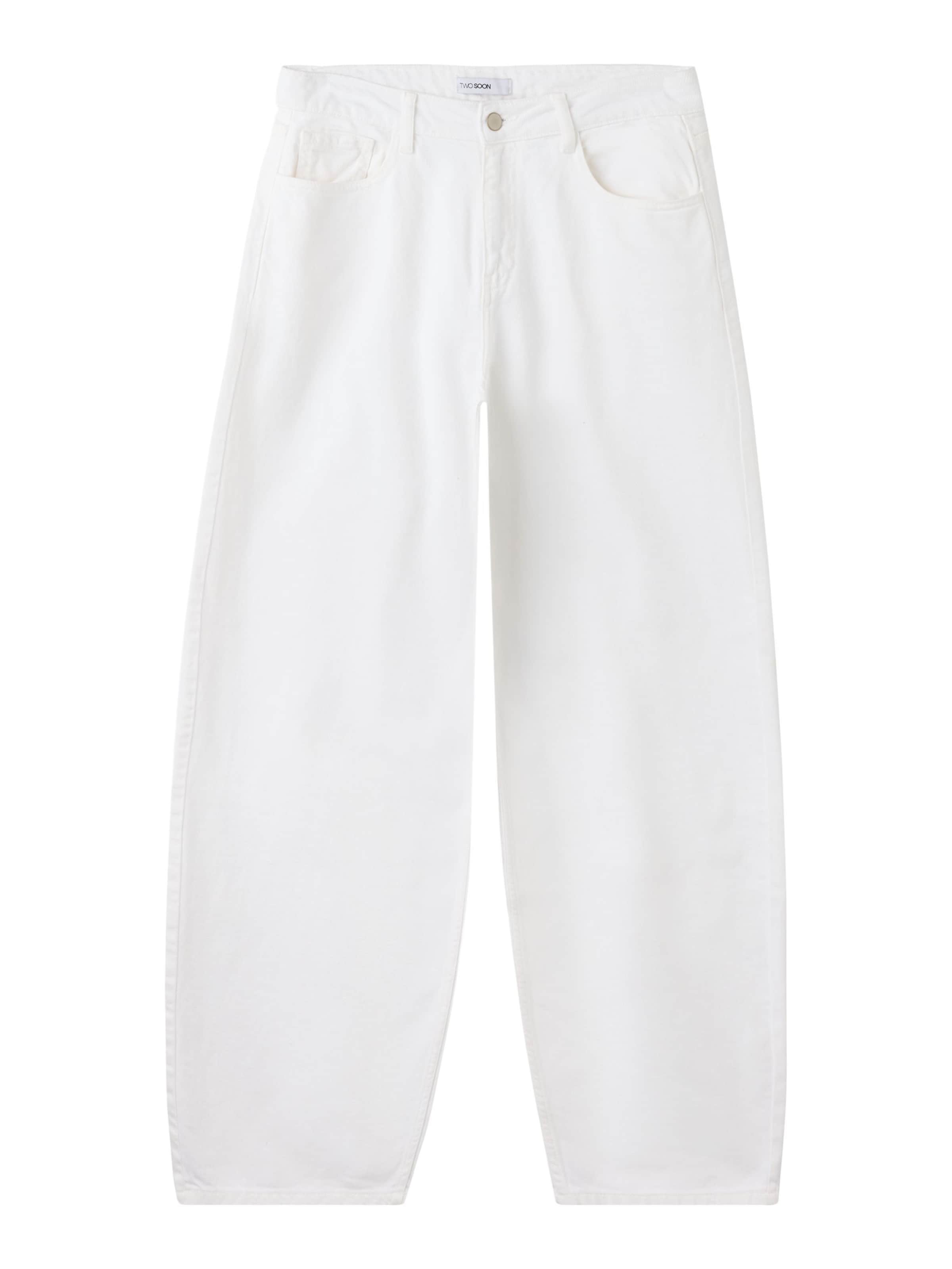 TWO SOON Baggy Jeans 'Barrel' i hvid: forside