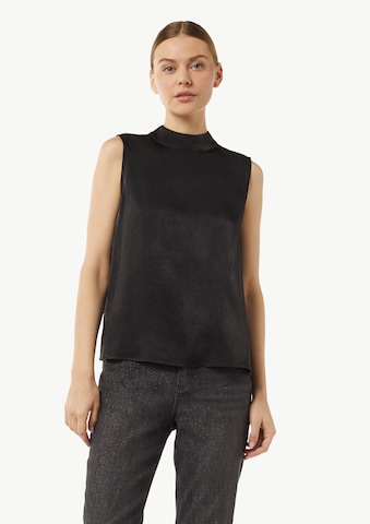 comma casual identity Top in Zwart: voorkant