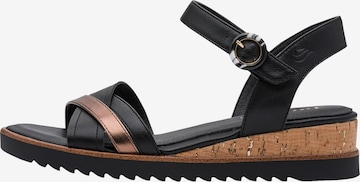 Sandalo 'Sandalen mit Keilabsatz und Klettverschluss' di JANA in nero
