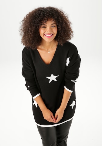 Aniston Pullover in Schwarz
