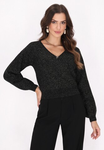 Pullover di faina in nero: frontale