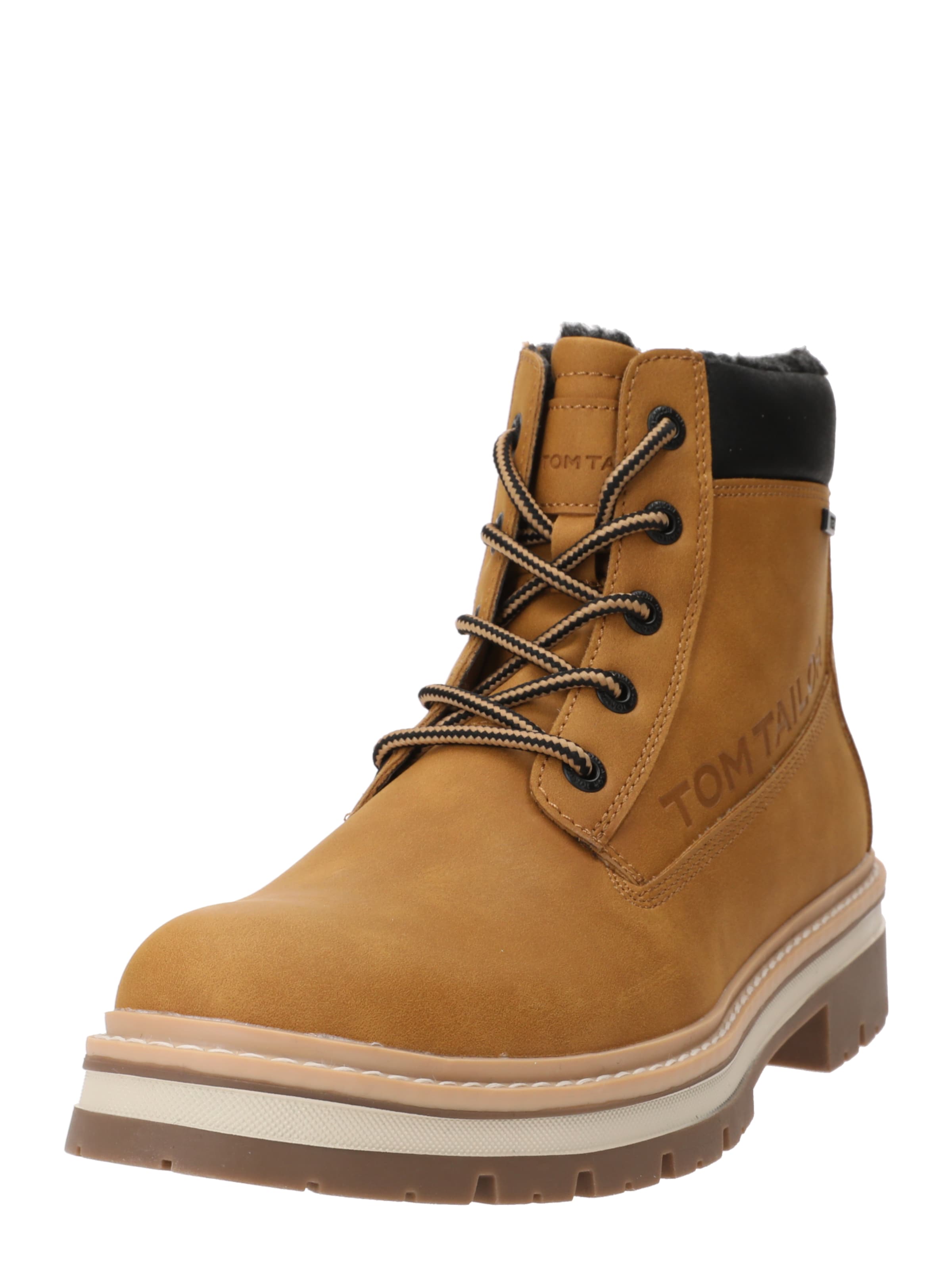 TOM TAILOR - Botas con cordones en marrón: frente