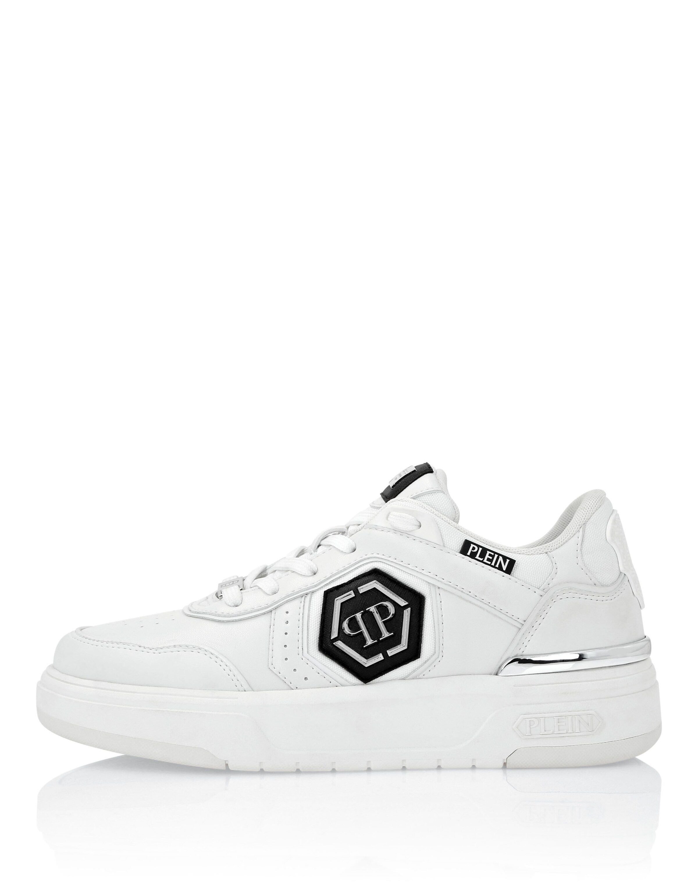 Philipp Plein - Sapatilhas baixas ' Predator ' em branco: frente