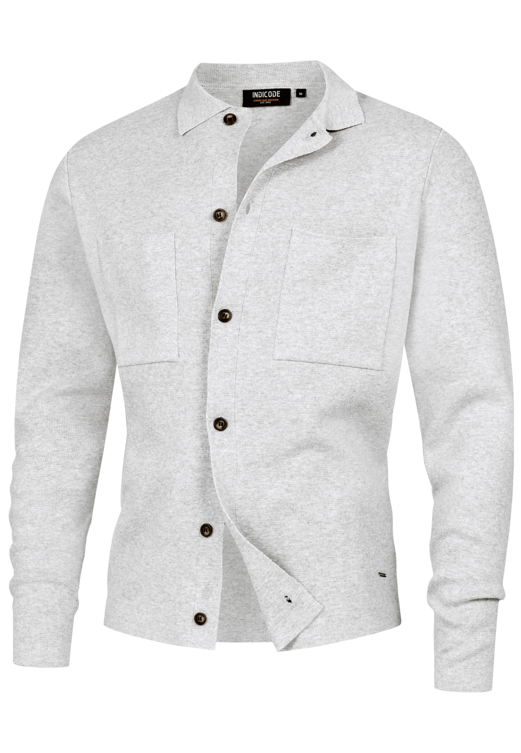 INDICODE JEANS Knit cardigan 'Bellino' in Grey: front