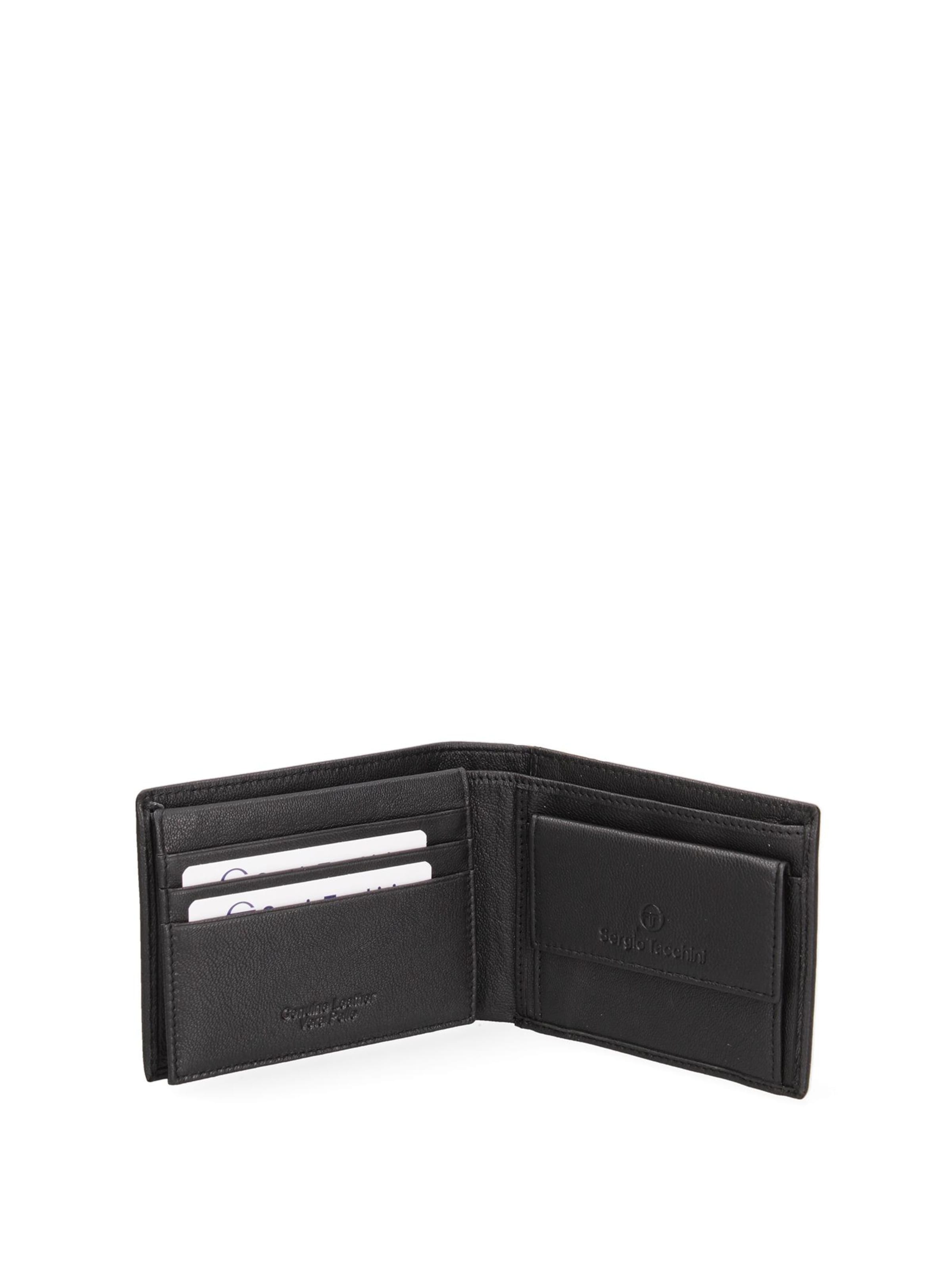 Portamonete 'Portafoglio Uomo Sergio Tacchini Vera Pelle Compatto 12x9,5 cm' di Sergio Tacchini in nero