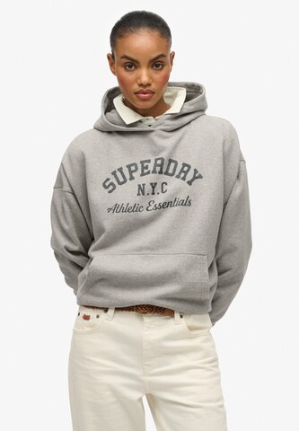 Sweat-shirt 'Athletic Essentials' Superdry en gris : devant