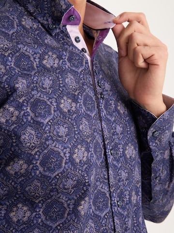 Slim fit Camicia business 'Donatello Poplin' di 7Camicie in blu