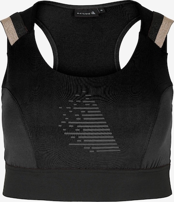 Active by Zizzi Bustier Sport bh 'Aheaven' in Zwart: voorkant