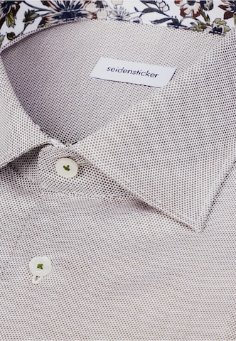 SEIDENSTICKER Slim Fit Hemd 'Schwarze Rose' in Grün