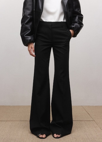 MANGO Flared Pants in Black: front