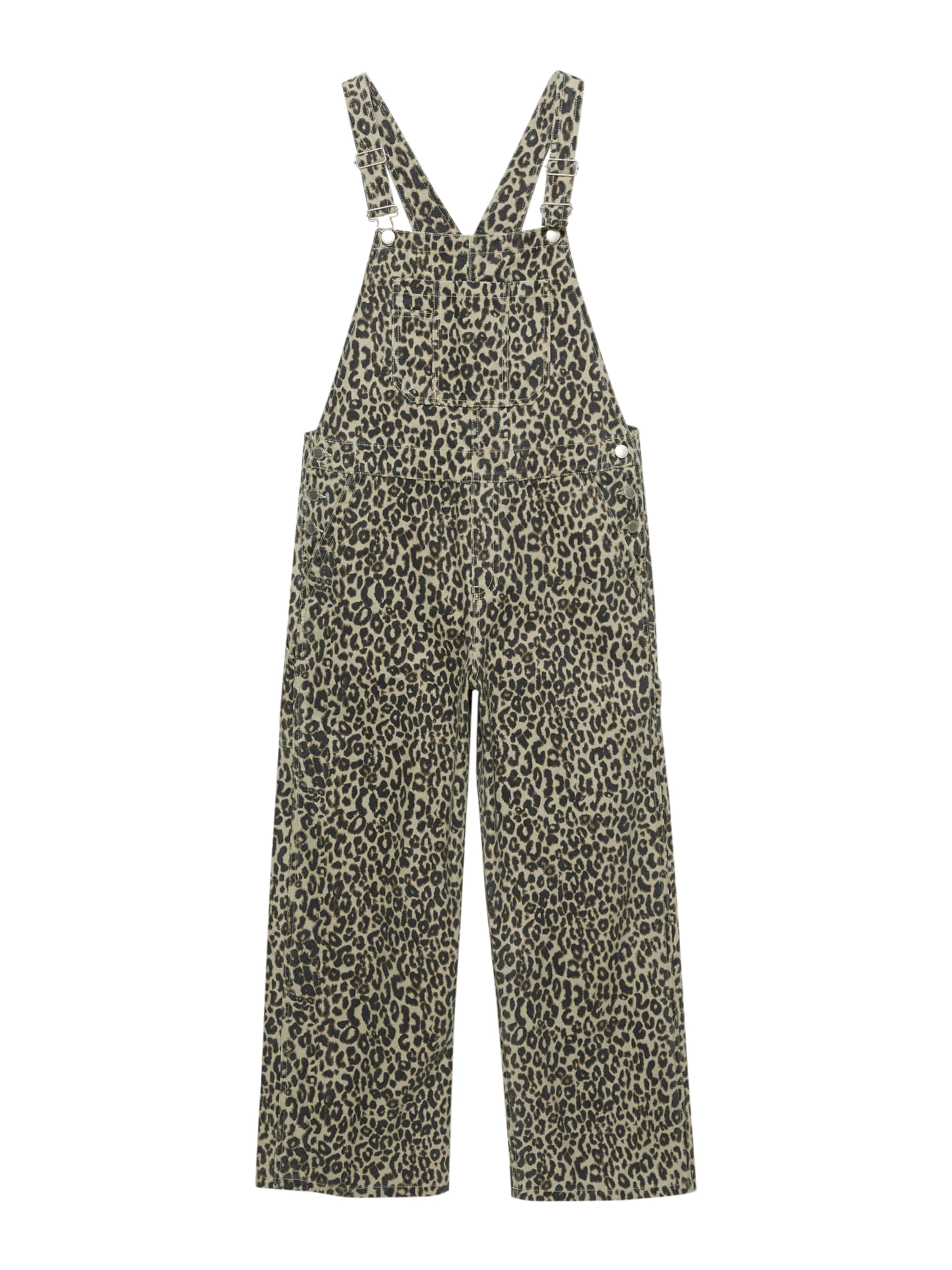 Pull&Bear Wide Leg Latzhose in Braun: Vorderseite