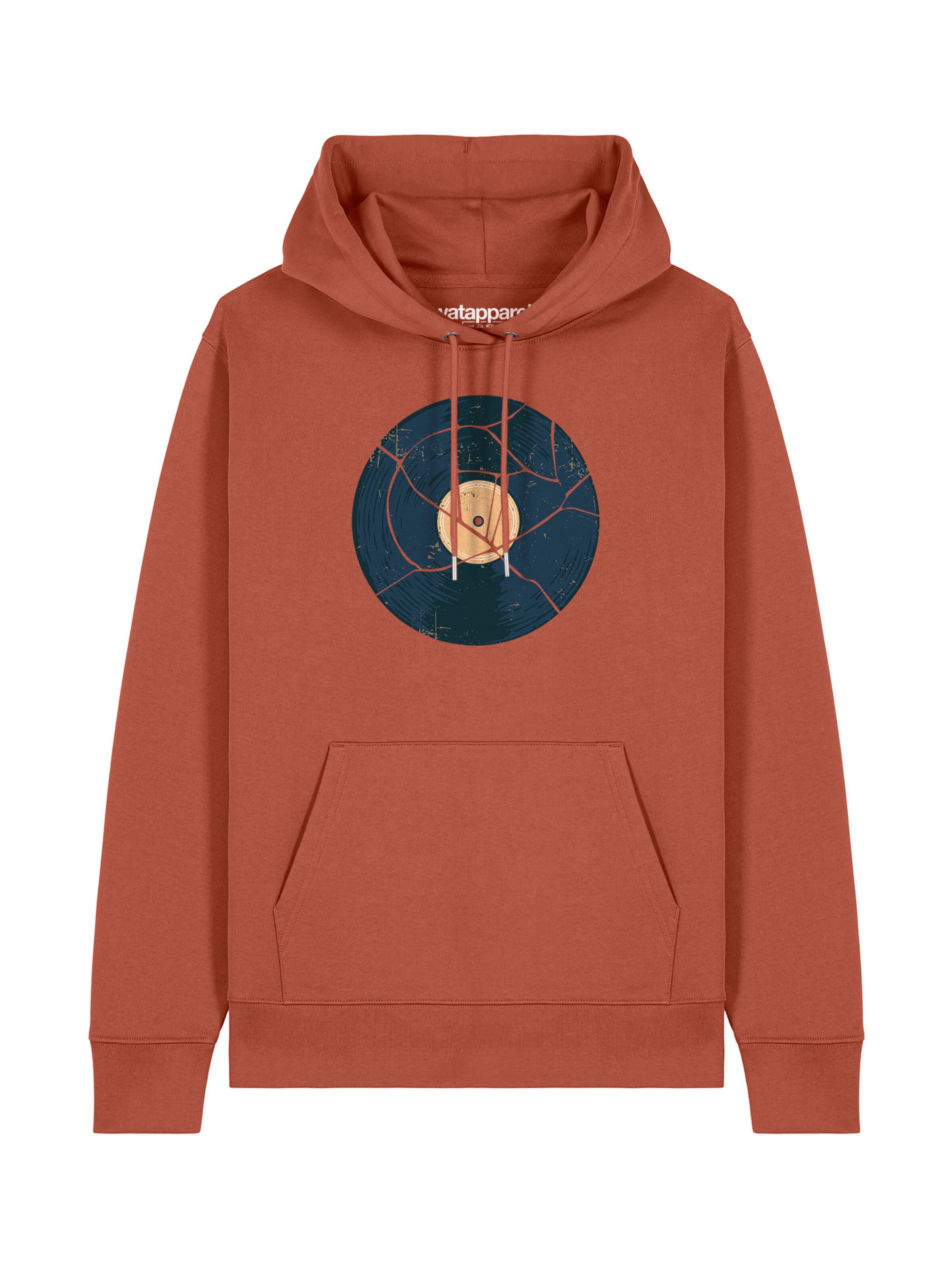 Watapparel Sweatshirt 'Broken Vinyl' in Bruin: voorkant