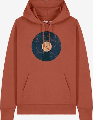 Watapparel Sweatshirt 'Broken Vinyl' in Bruin: voorkant
