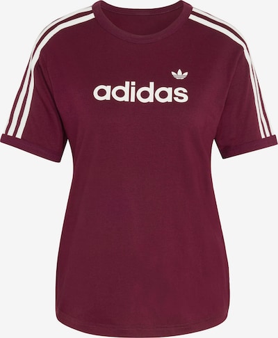 XS dydžio Marškinėliai 'LINEAR' iš ADIDAS ORIGINALS, spalva – burgundiško vyno spalva / balta, Prekių apžvalga