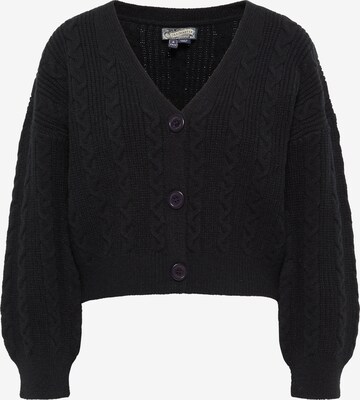 DreiMaster Vintage Knit Cardigan in Black: front