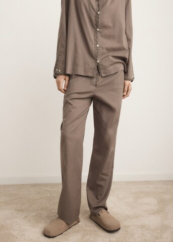 MANGO Pyjamahose 'Gispert' in Braun: Vorderseite