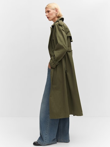 MANGO Between-Seasons Coat in Green: front