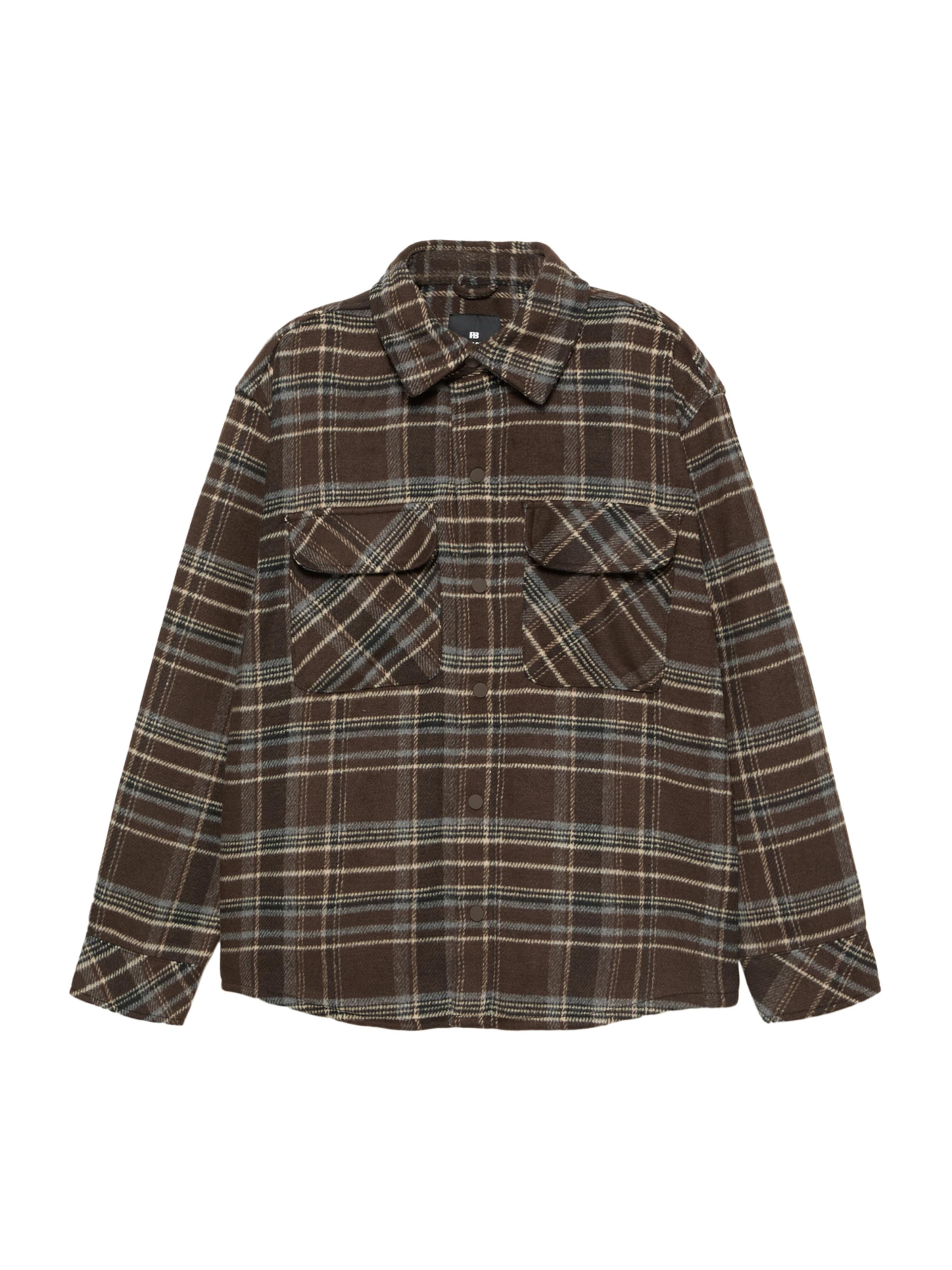 Pull&Bear Kurtka przejściowa w kolorze kremowy / ciemnobrązowy / białym, Podgląd produktu