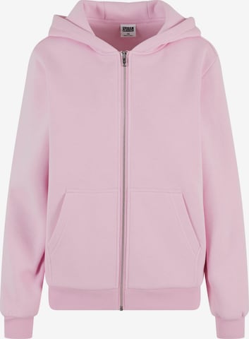 Urban Classics - Sudadera con cremallera en rosa: frente
