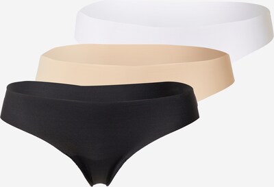 Hunkemöller String en beige / noir / blanc, Vue avec produit