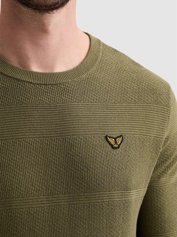 Pull-over 'Pullover with crewneck and stripe pattern' PME Legend en vert