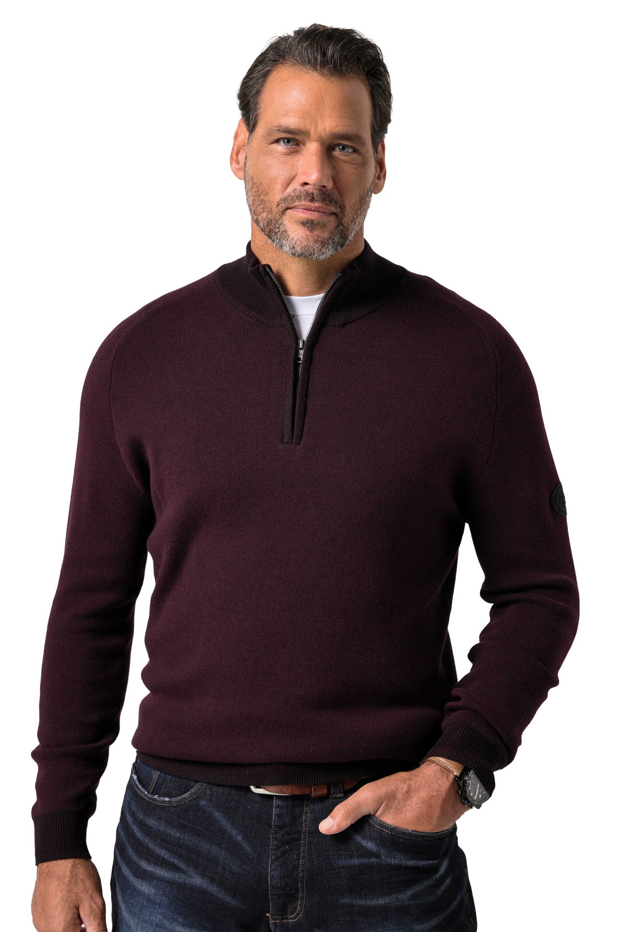 JP1880 Pullover in Rot: Vorderseite