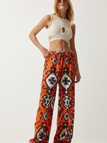 Happiness İstanbul Široke hlačnice Hlače | oranžna barva