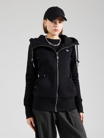 Ragwear Zip-Up Hoodie 'NESKA' in Black: front