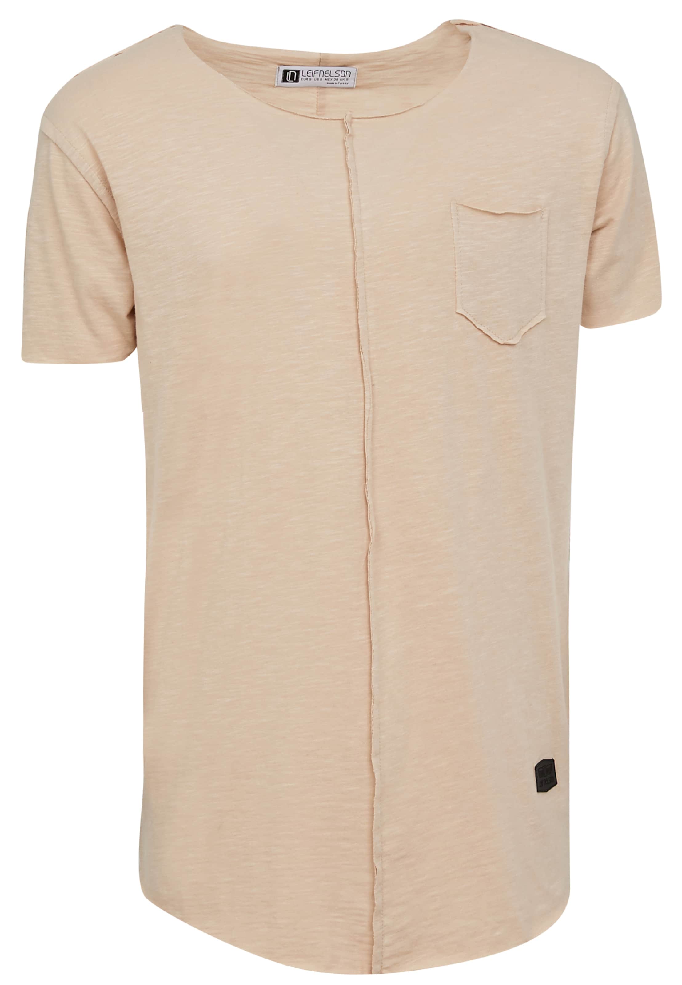 Männer Shirts Leif Nelson T-Shirt Rundhals in Beige - XU66812