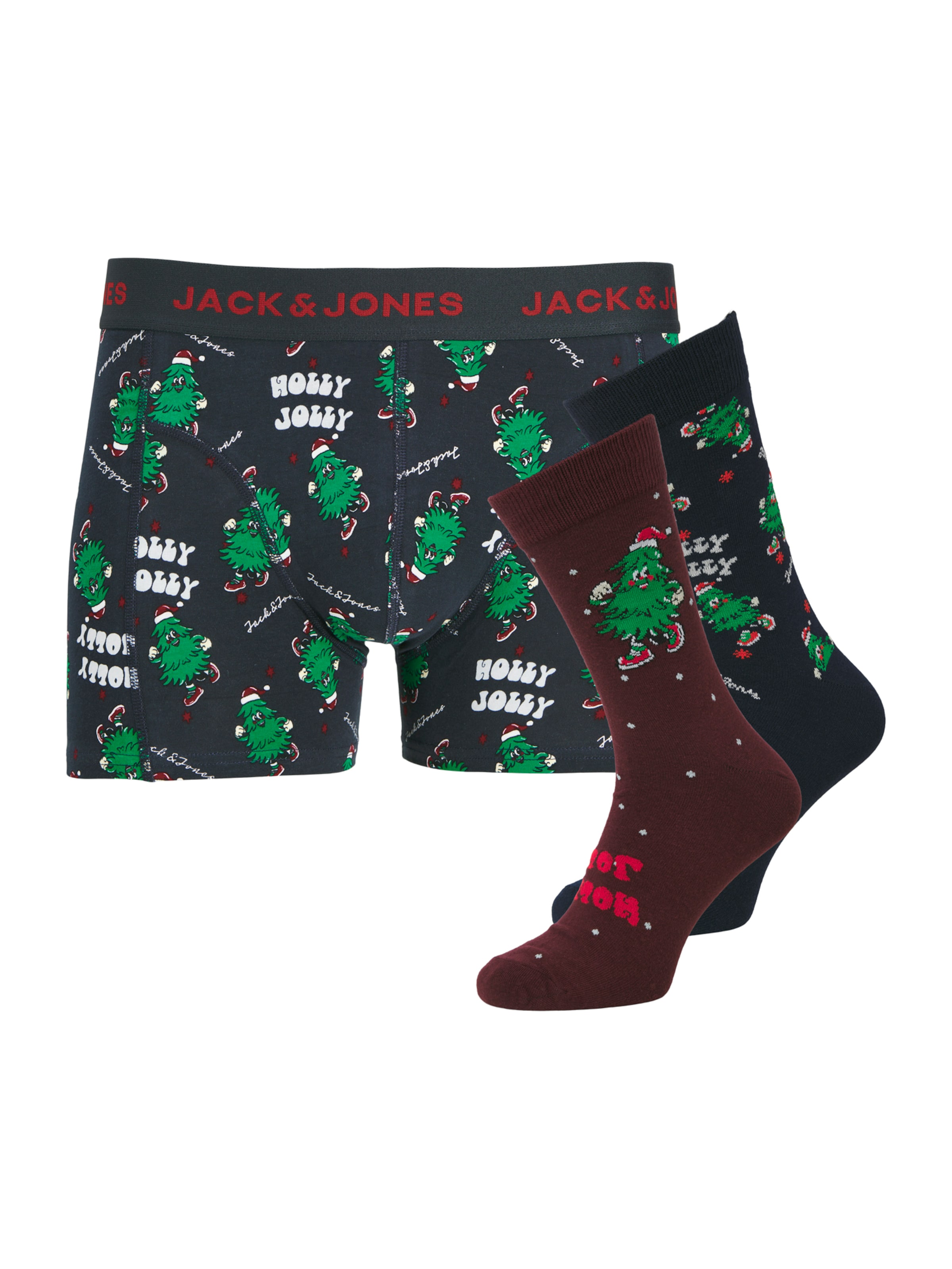 JACK & JONES Шорты Боксеры 'JACJOLLY XMAS' в Синий: спереди