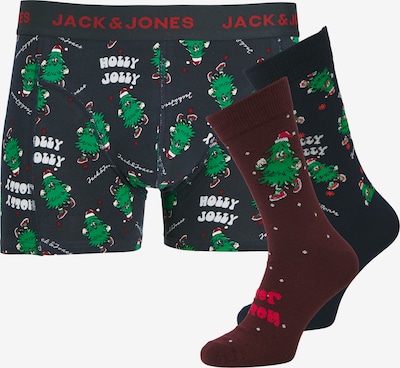 JACK & JONES Bokserishortsit 'JACJOLLY XMAS' värissä yönsininen / vihreä / rubiininpunainen / valkoinen, Tuotenäkymä