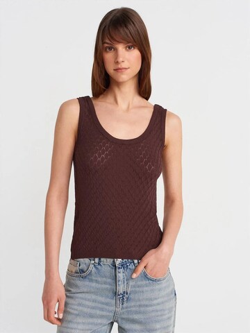 Tops en tricot Dilvin en marron : devant