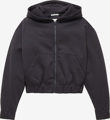 TOM TAILOR Zip-Up Hoodie in Grey: front