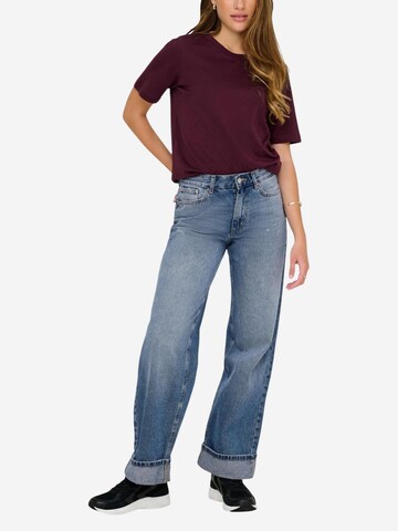 Wide leg Jeans 'ONLELLA MW WIDE FOLD UP DNM TAI519 NOOS 15344976' di ONLY in blu