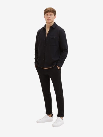 TOM TAILOR Regular fit Button Up Shirt in Black