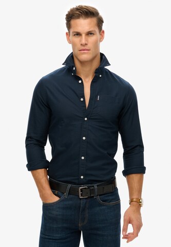 Superdry Regular fit Overhemd 'Essentials' in Blauw: voorkant