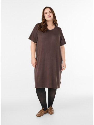 Zizzi Pletené šaty 'Mcallie' - Hnedá