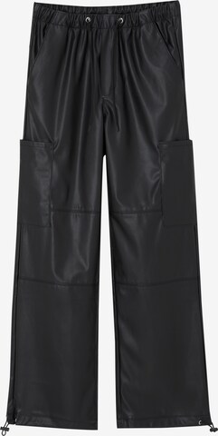 Pull&Bear Loose fit Cargo Pants in Black: front