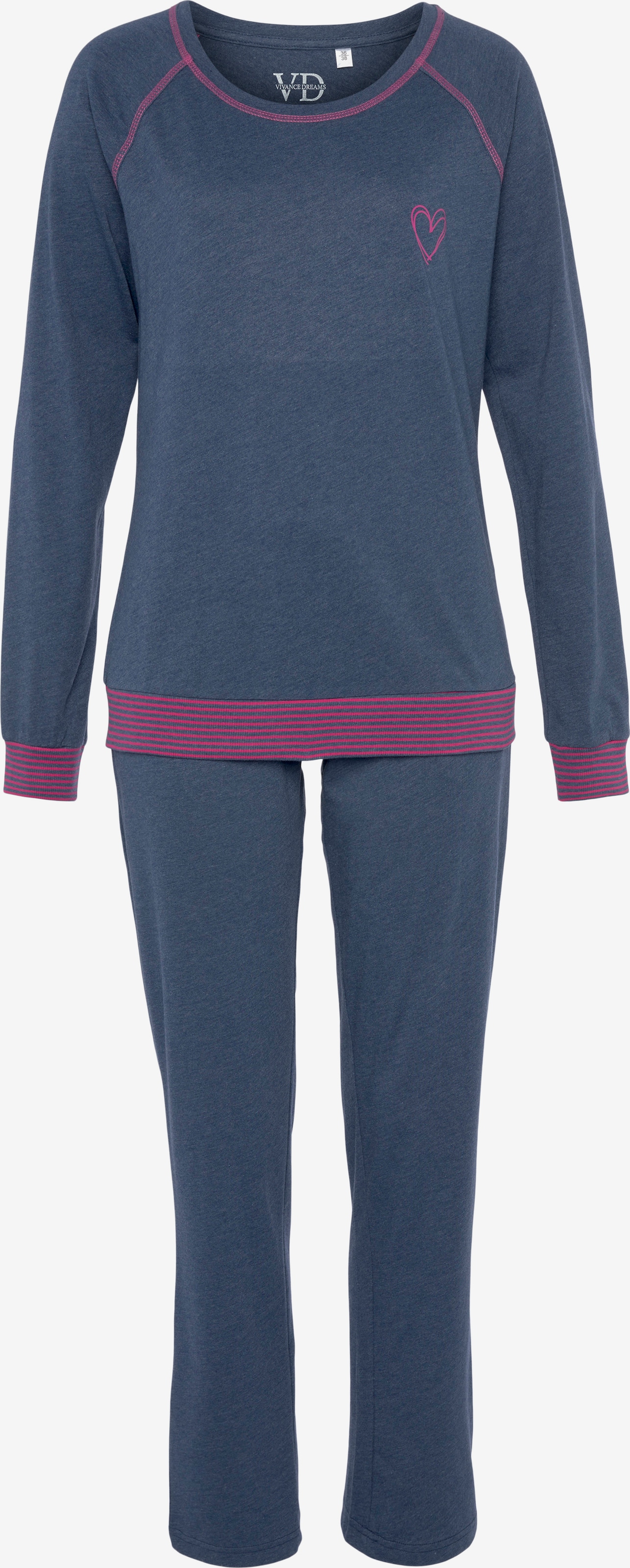 VIVANCE Pajama 'Dreams' in Marine Blue | ABOUT YOU