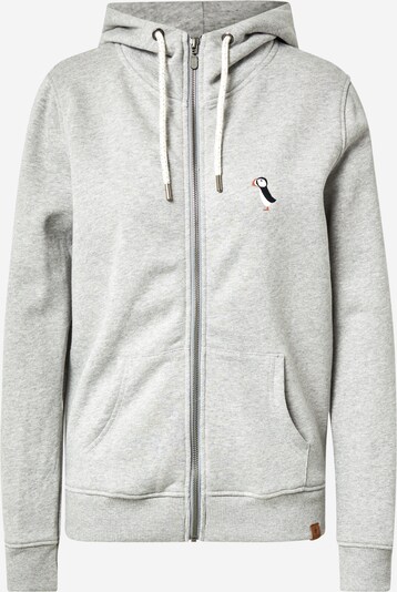 GREENBOMB Sweatjacke 'Animal Puffin Stands' in grau, Produktansicht