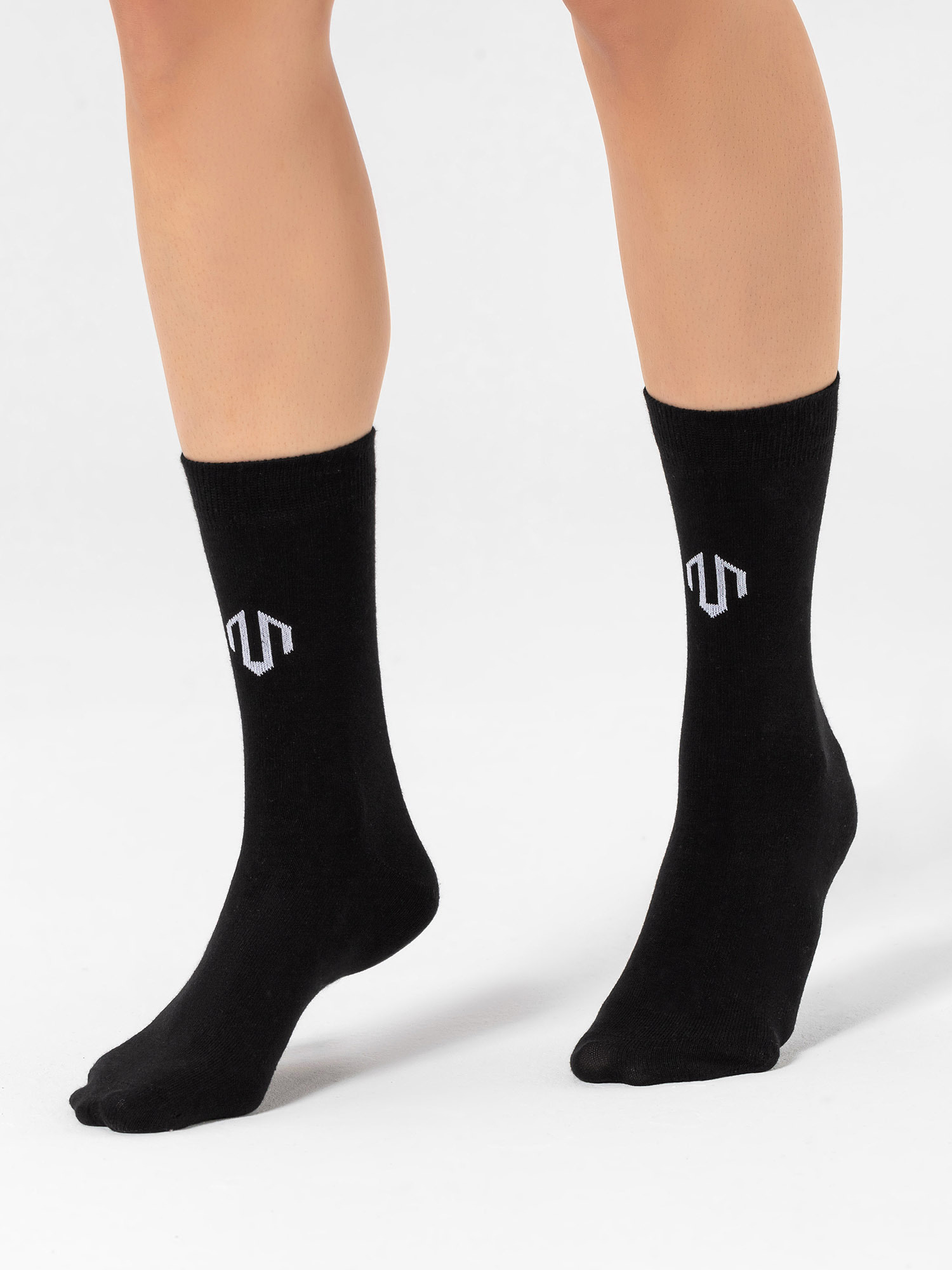 Abbigliamento sportivo Uomo MOROTAI Calzino sportivo Brand Logo Crew Socks in Nero 