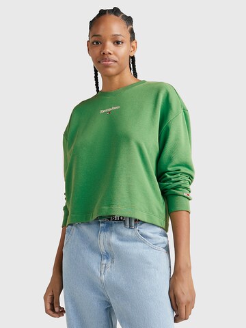 Sweat-shirt Tommy Jeans en vert : devant