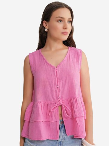 Camicia da donna di MixRay in rosa: frontale