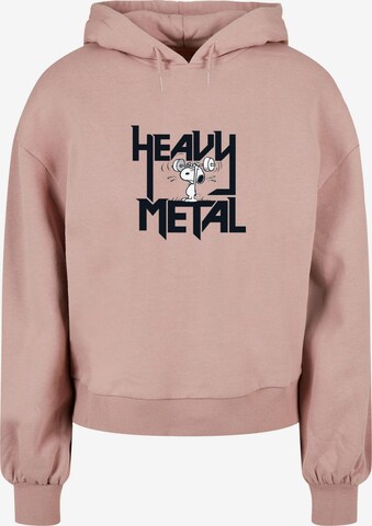 Merchcode Sweatshirt 'Peanuts - Heavy Metal' in Pink: front
