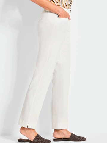 Regular Pantalon à plis Goldner en blanc