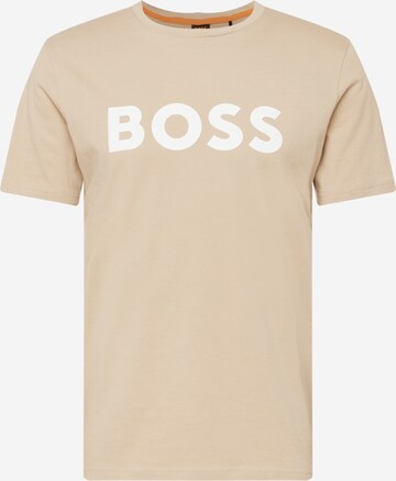 BOSS - Camisa 'Thinking 1' em bege: frente