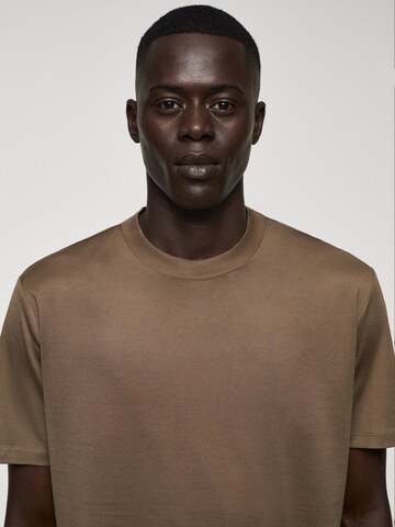 MANGO MAN Koszulka 'BELLOW' w kolorze brązowy