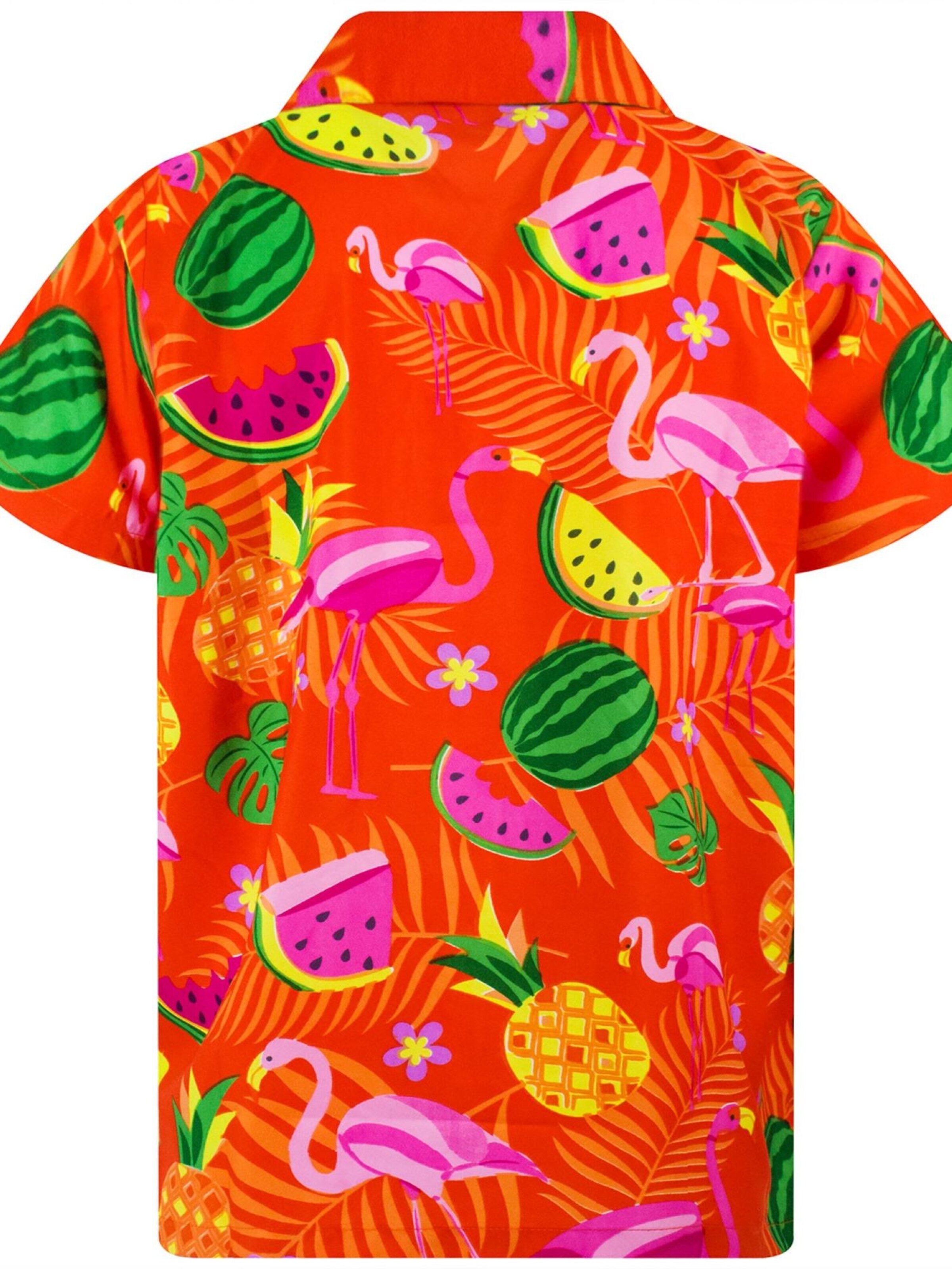 King Kameha Shirt 'Flamingo Melone' in Oranje